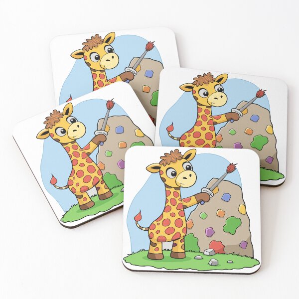 Item preview, Fluffy Giraffe Calf Painting a Masterpiece designed and sold by omerfdln34.