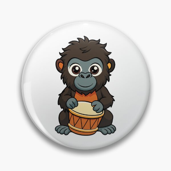 Item preview, Fluffy Gorilla Baby Playing Bongo Drums designed and sold by omerfdln34.