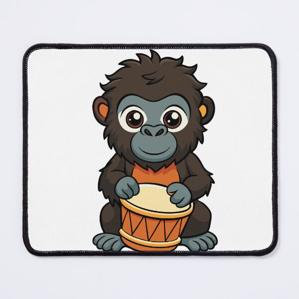 Item preview, Fluffy Gorilla Baby Playing Bongo Drums designed and sold by omerfdln34.