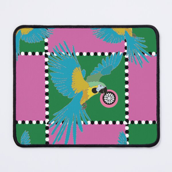 Item preview, Arara bird check pattern  designed and sold by Tatiana Ribeiro.