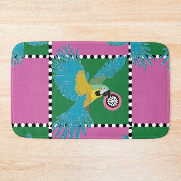 Item preview, Arara bird check pattern  designed and sold by Tatiana Ribeiro.