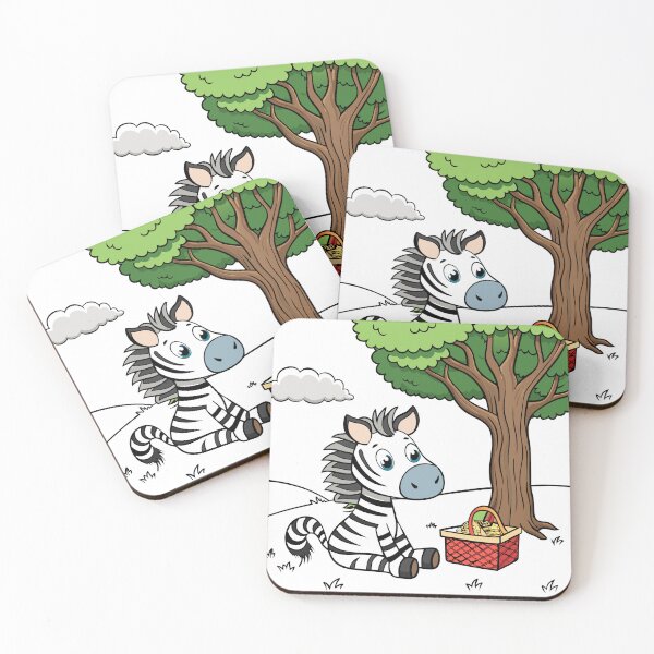 Item preview, Fluffy Zebra Foal Carrying a Picnic Basket designed and sold by omerfdln34.