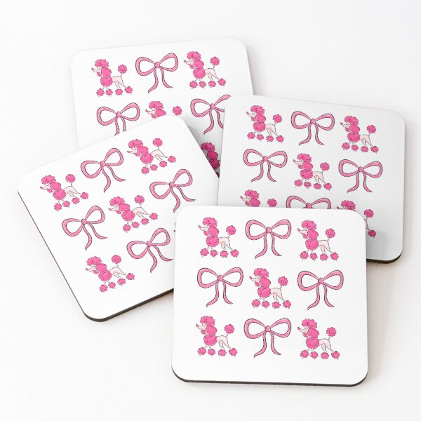 Item preview, French Poodle, Pink Dogs, Grid Design, Doodle Dog, Coquette, Pink Bow designed and sold by MerchSearchCO.