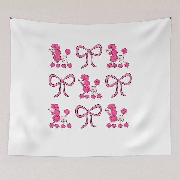 Item preview, French Poodle, Pink Dogs, Grid Design, Doodle Dog, Coquette, Pink Bow designed and sold by MerchSearchCO.