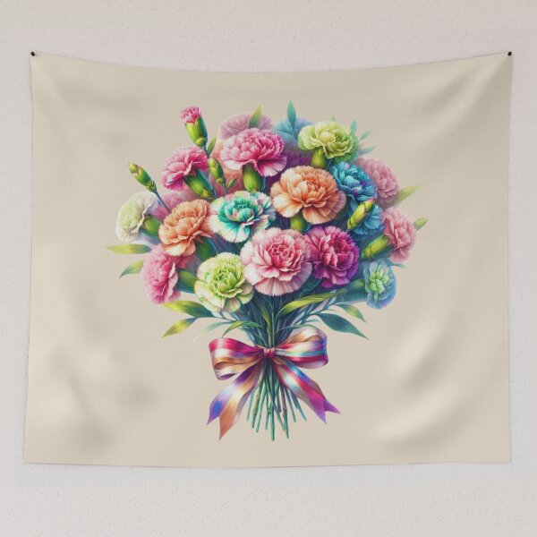 Item preview, Carnations Floral Bouquet  designed and sold by Myra365Art.