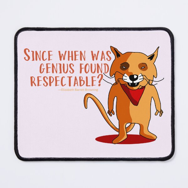 Item preview, Genius Found Respectable: Elizabeth Barrett Browning Quote with Clever Evil Fox designed and sold by Alternating Current Press.
