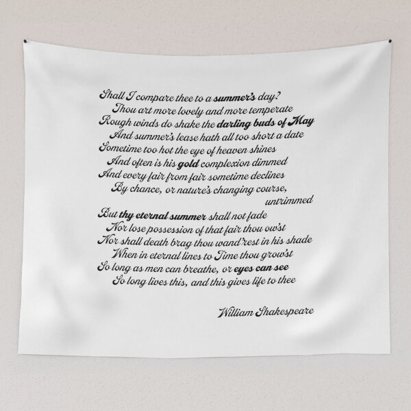 Item preview, Shall I Compare Thee To A Summers Day Shakespeare Sonnet designed and sold by OddPopnyc.
