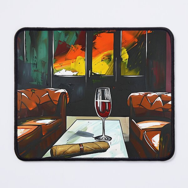 Item preview, Artistic Ambiance - Wine and Cigar Lounge with Abstract Decor AI Generated designed and sold by OlfactoART Studio.