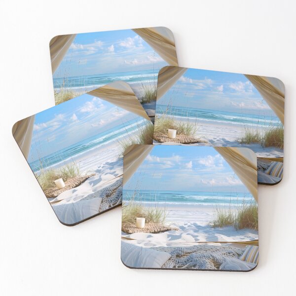 Item preview, Zonsondergang boven strandcamping designed and sold by DeMuurdecoratie.