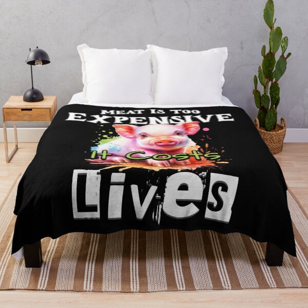 Item preview, "Meat is expensive" animal rights shirt, vegan shirt, cute pig shirt, animals designed and sold by karinasalwaszka.