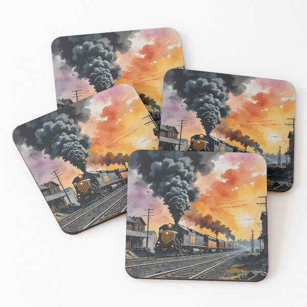 Item preview, Train At Dusk  designed and sold by Paw's Arts.