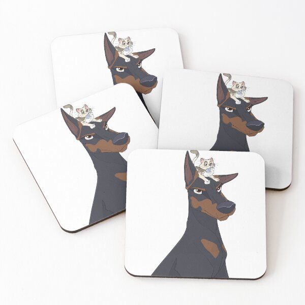 Artikelvorschau, Dobermann und Katze entworfen und verkauft von CaninesAreGreat.