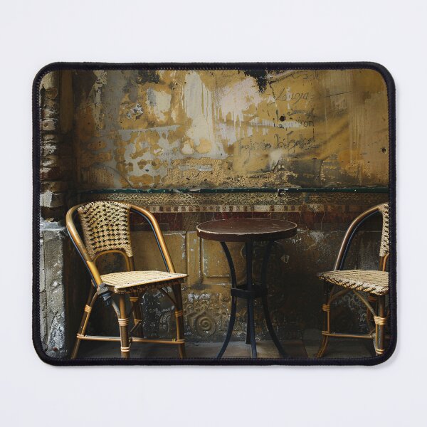 Item preview, Oude bistrostoelen bij versleten muur designed and sold by DeMuurdecoratie.