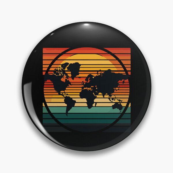 Item preview, Retro World Map Cool Vintage Sunset Globe Cartography designed and sold by Dressed For  Duty.