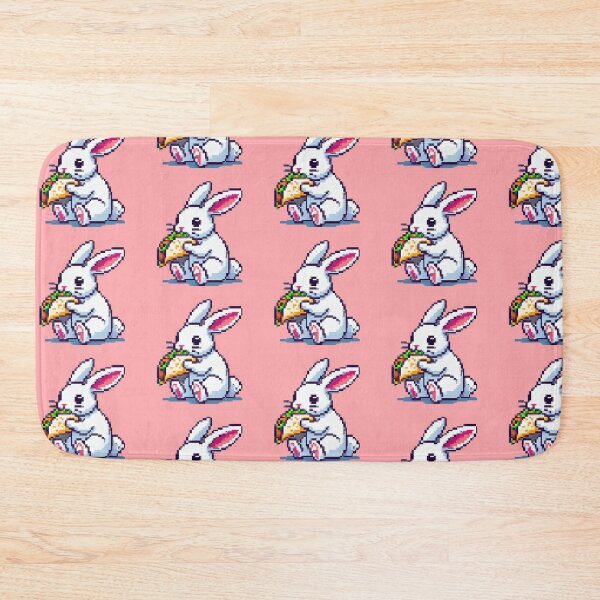 Item preview, Bunny Eating a Taco - Cute Pixel Art Rabbit with Mexican Food designed and sold by Motel Mirage.