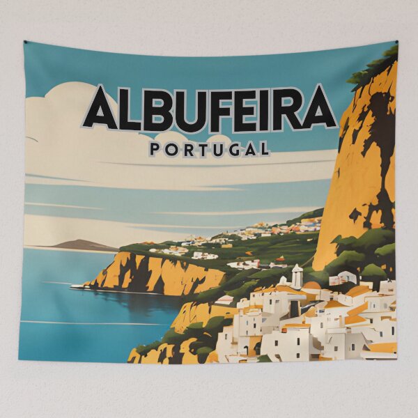 Item preview, Albufeira Portugal Vintage Poster designed and sold by ZionPosteria.