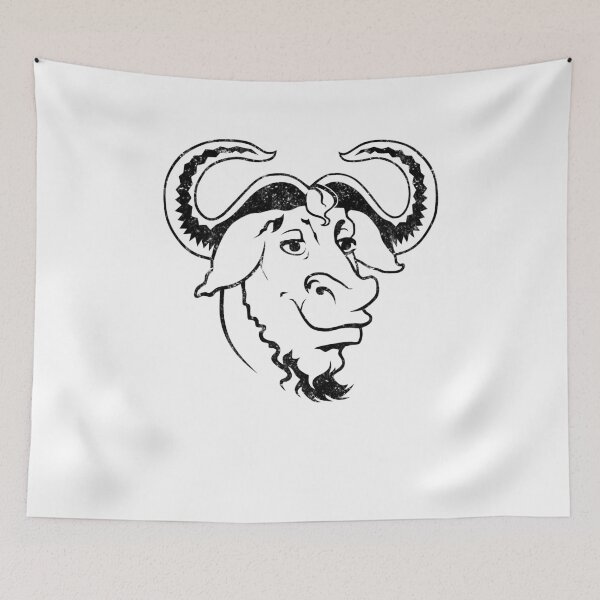 Item preview, GNU Head Official Logo Mascot (Grunge) Hoodie designed and sold by Rainwater Merch.