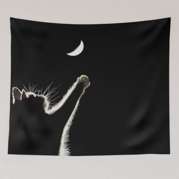 Item preview, Cat and moon night drawing designed and sold by DipakSonarArt.