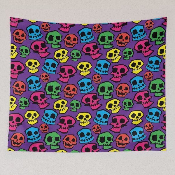 Item preview, Wacky Skull Repeating Pattern designed and sold by itsmidnight.