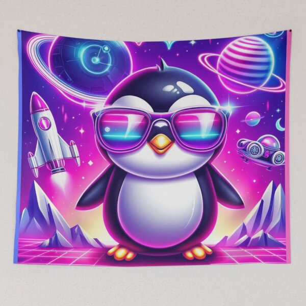 Item preview, Neon Galactic Penguin designed and sold by AmigosFurEver.