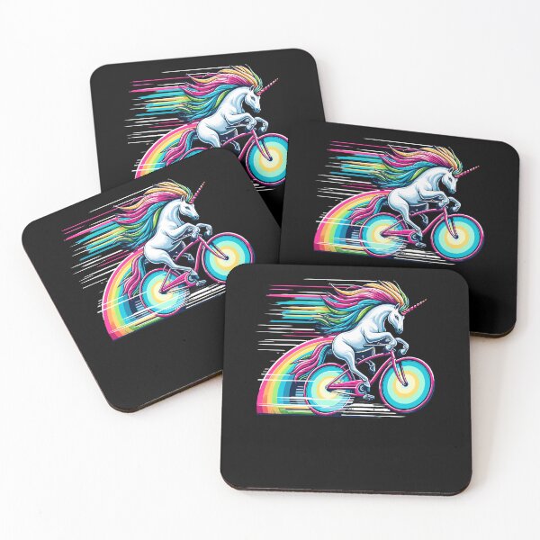 Artikelvorschau, Unicorn Riding Bicycle Rainbow Cycling entworfen und verkauft von Dressed For Duty.