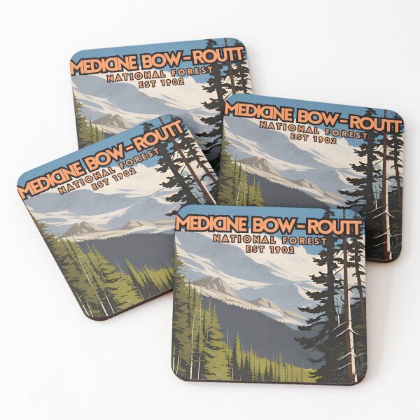 Item preview, Medicine Bow - Routt National Forest Vintage Retro Travel Poster designed and sold by ZionPosteria.