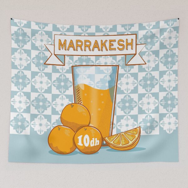 Item preview, Marrakesh Orange Juice travel poster designed and sold by ekpatterns.