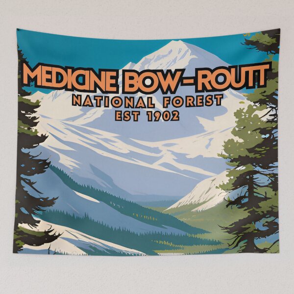 Item preview, Medicine Bow - Routt National Forest Vintage Travel Poster designed and sold by ZionPosteria.