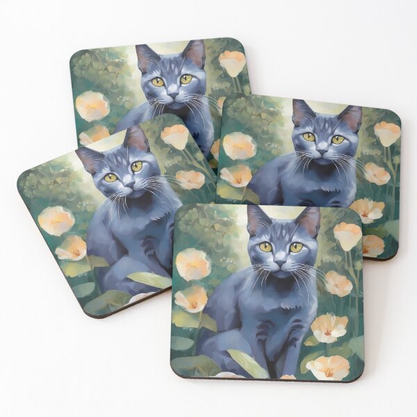 Item preview, Moonlit Elegance of the Russian Blue designed and sold by purrfect pattern.