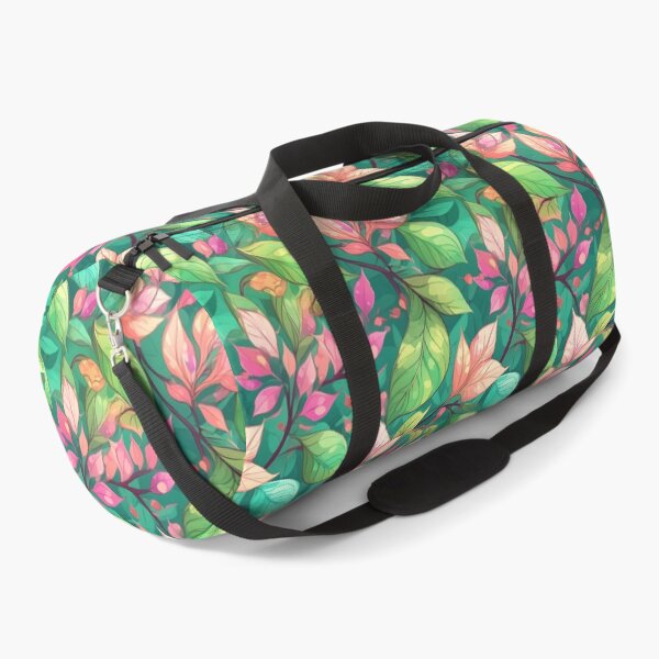 Item preview, Green leaves and Bougainville seamless pattern  designed and sold by creativekrish.