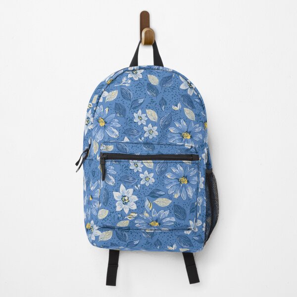 Item preview, Seamless pattern of blue leaves, white flowers and foliage  designed and sold by creativekrish.