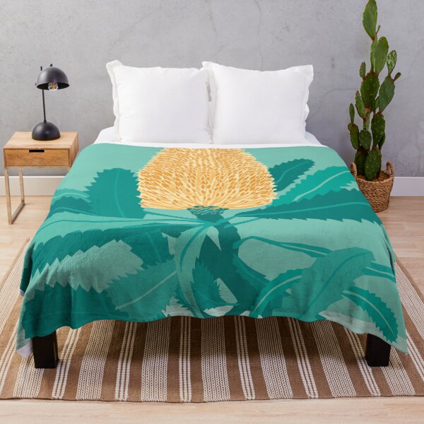 Item preview, Banksia flower Australian flora green yellow designed and sold by blueidesign.