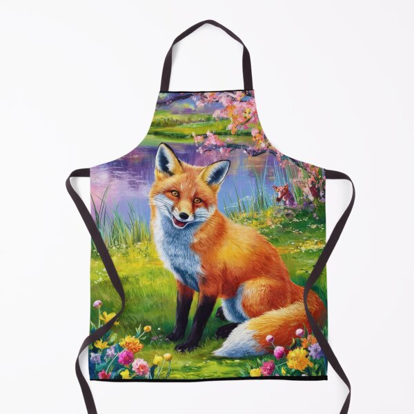 Artikelvorschau, Fuchs-Porträt. Frühlingszeit, Blumenfuchs, Vintage-Fuchs, Fuchs-Malerei, Claude Monet-Stil entworfen und verkauft von FoxVibes.