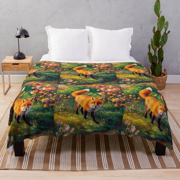 Artikelvorschau, Fuchs-Porträt. Frühlingszeit, Blumenfuchs, Vintage-Fuchs, Fuchs-Malerei, Claude Monet-Stil entworfen und verkauft von FoxVibes.