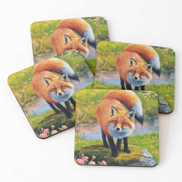 Artikelvorschau, Fuchs-Porträt. Frühlingszeit, Blumenfuchs, Vintage-Fuchs, Fuchs-Malerei, Claude Monet-Stil entworfen und verkauft von FoxVibes.