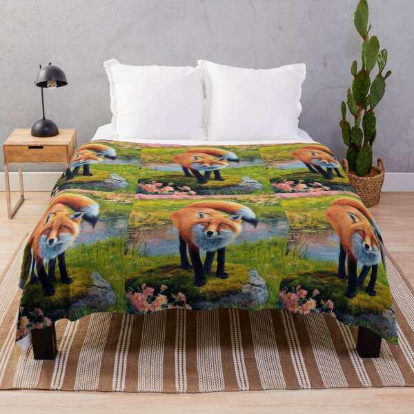 Artikelvorschau, Fuchs-Porträt. Frühlingszeit, Blumenfuchs, Vintage-Fuchs, Fuchs-Malerei, Claude Monet-Stil entworfen und verkauft von FoxVibes.