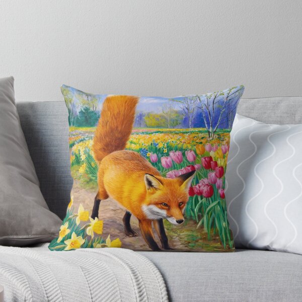 Artikelvorschau, Fuchs-Porträt. Frühlingszeit, Blumenfuchs, Vintage-Fuchs, Fuchs-Malerei, Claude Monet-Stil entworfen und verkauft von FoxVibes.