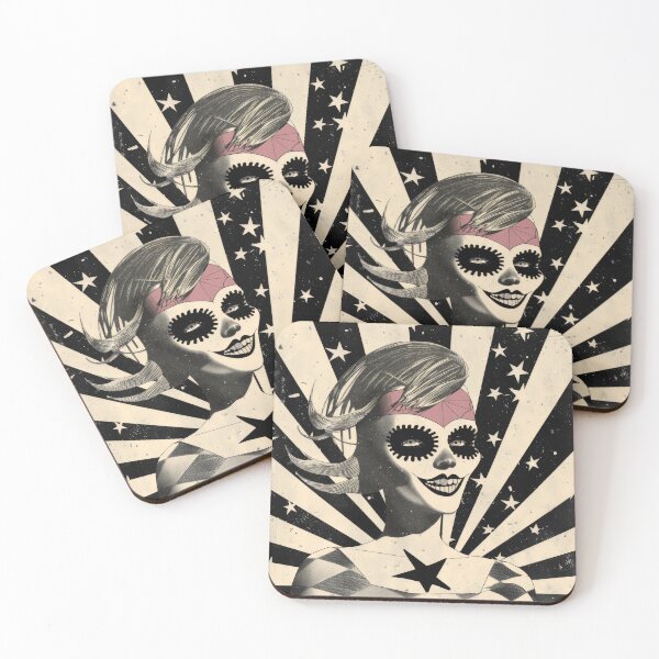 Item preview, Stars and Stripes in a supervillain retro crazy design sugar skull superheroine designed and sold by hookline.