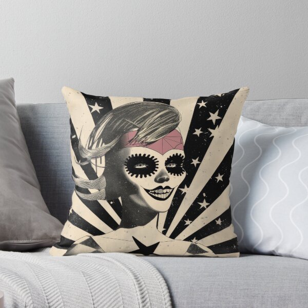 Item preview, Stars and Stripes in a supervillain retro crazy design sugar skull superheroine designed and sold by hookline.