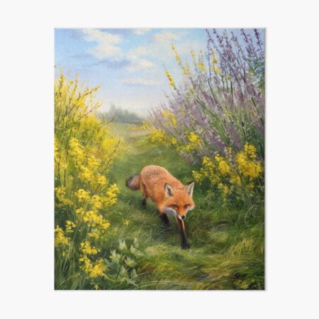 Item preview, Fox Portrait. Spring season, floral fox, vintage fox, fox painting, Claude Monet style designed and sold by FoxVibes.