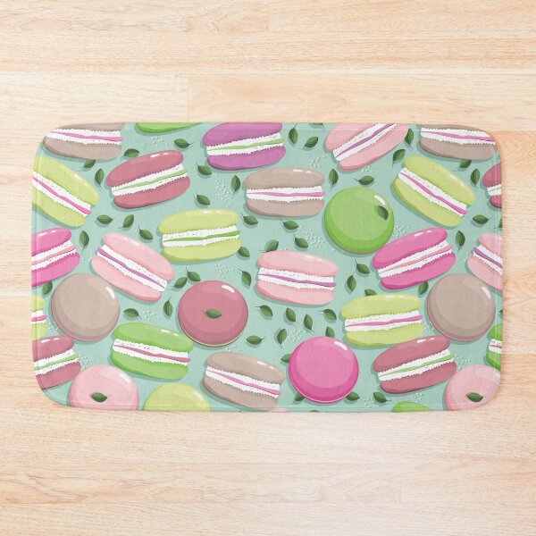 Item preview, Macaron and blueberry leaves, Turquoise background designed and sold by Alex  Blud.