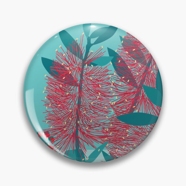 Item preview, Bottlebrush flowers Australian flora red green designed and sold by blueidesign.