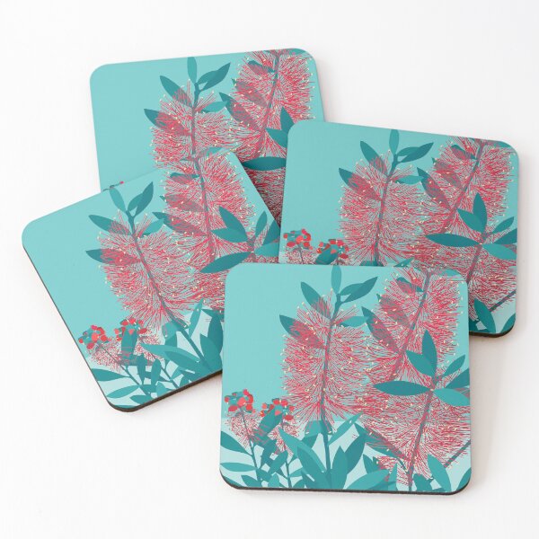 Item preview, Bottlebrush flowers Australian flora red green designed and sold by blueidesign.