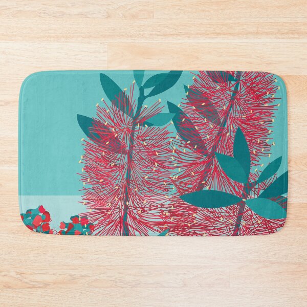 Item preview, Bottlebrush flowers Australian flora red green designed and sold by blueidesign.