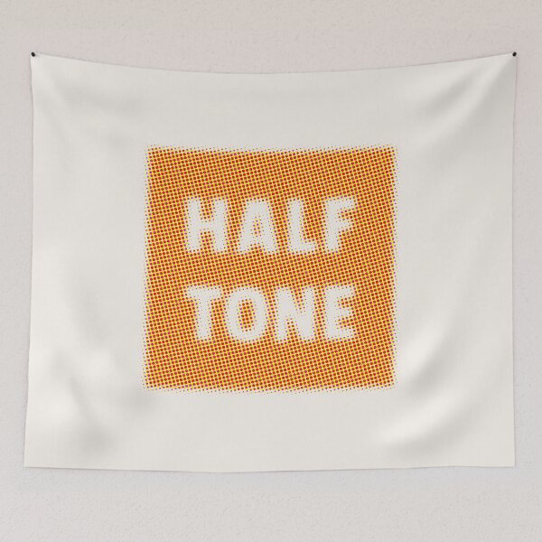 Item preview, Coloured halftone effect 'halftone' lettering in squares Orange colour designed and sold by trepiu.
