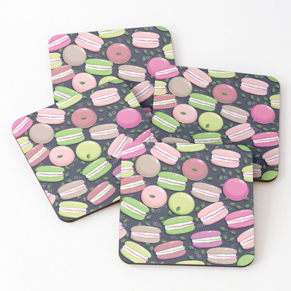 Item preview, Macaron and blueberry leaves, Black background designed and sold by Alex  Blud.