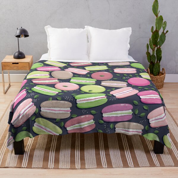 Item preview, Macaron and blueberry leaves, Black background designed and sold by Alex Blud.