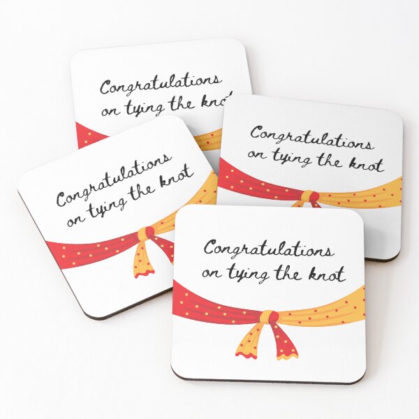 Item preview, Congratulations on tying the knot Indian Wedding Knot designed and sold by Sketchbook Studio by Aqsaa.