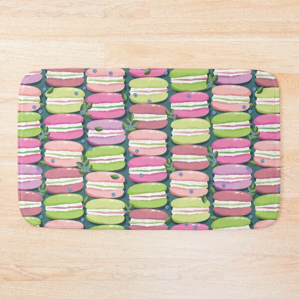 Item preview, Macaron and blueberry sprigs, Dark emerald background designed and sold by Alex  Blud.