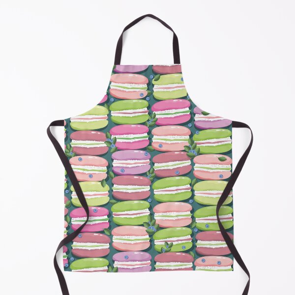 Item preview, Macaron and blueberry sprigs, Dark emerald background designed and sold by Alex Blud.